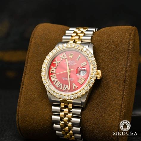 rolex rojo con diamantes con numeros romanos|Relojes Rolex Datejust números romanos en Chrono24.